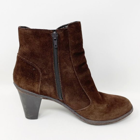 Strictly Comfort Womens Brown Suede Leather Zip, Heel Bootie Size 10 - Picture 2 of 11